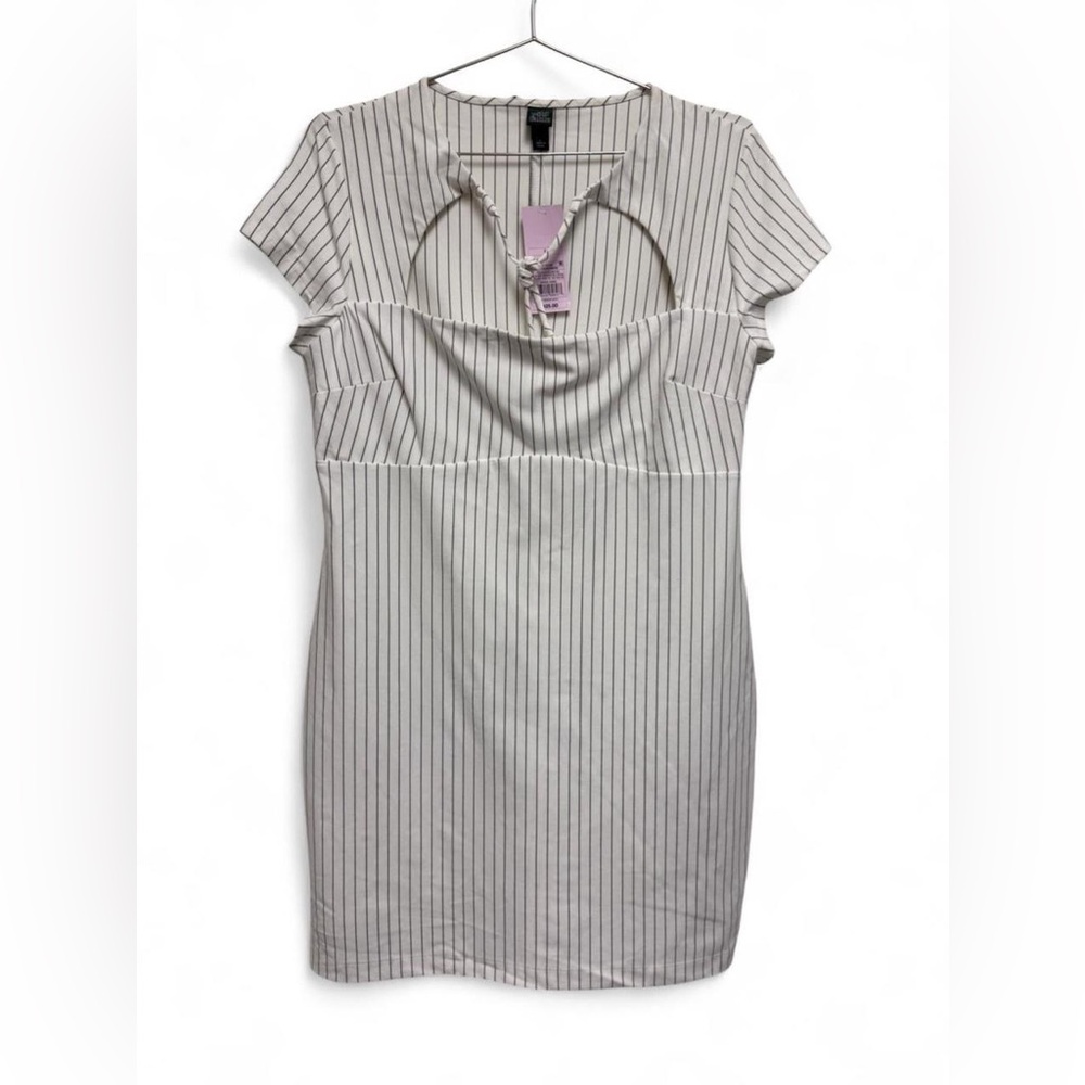 Wild Fable-White and Black Striped Mini Dress NWT